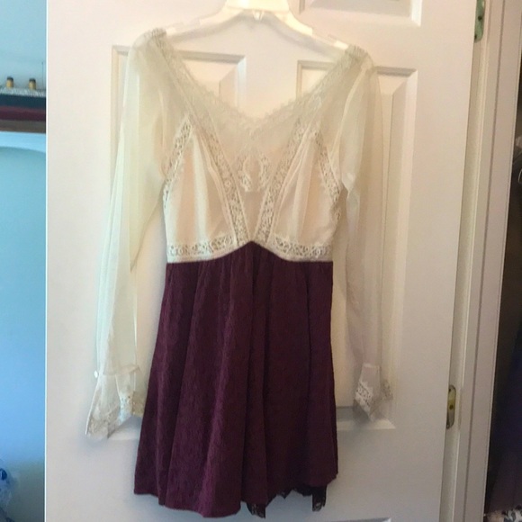 Free people romantic victorian dress lace sheer xs 0 - Picture 1 of 5
